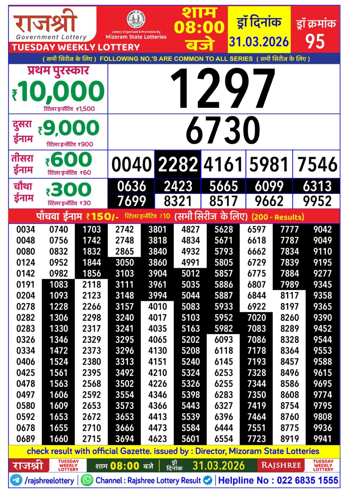 Rajshree Lottery Sambad 31-03-2026 Img 20260331 Wa00711178592655015364092